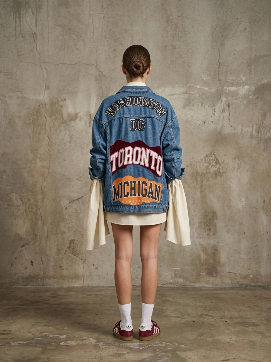 Giacca vintage denim ‘America’ custom