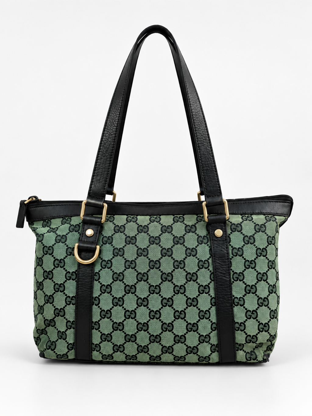 Gucci Tote GG Monogram Abbey Green Vintage Canvas e Pelle