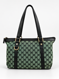 Gucci Tote GG Monogram Abbey Green Vintage Canvas e Pelle