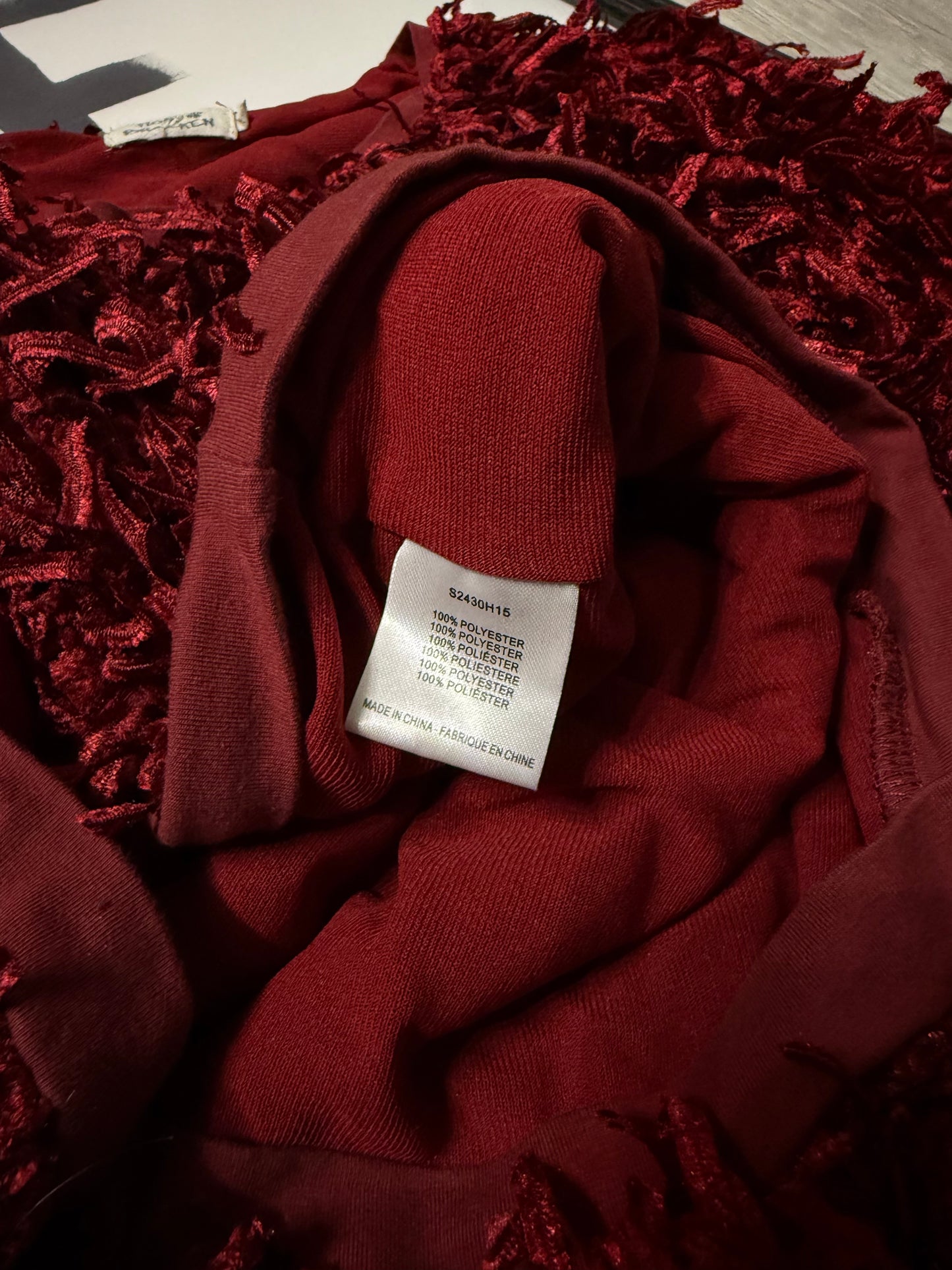 Maglia frange amaranto