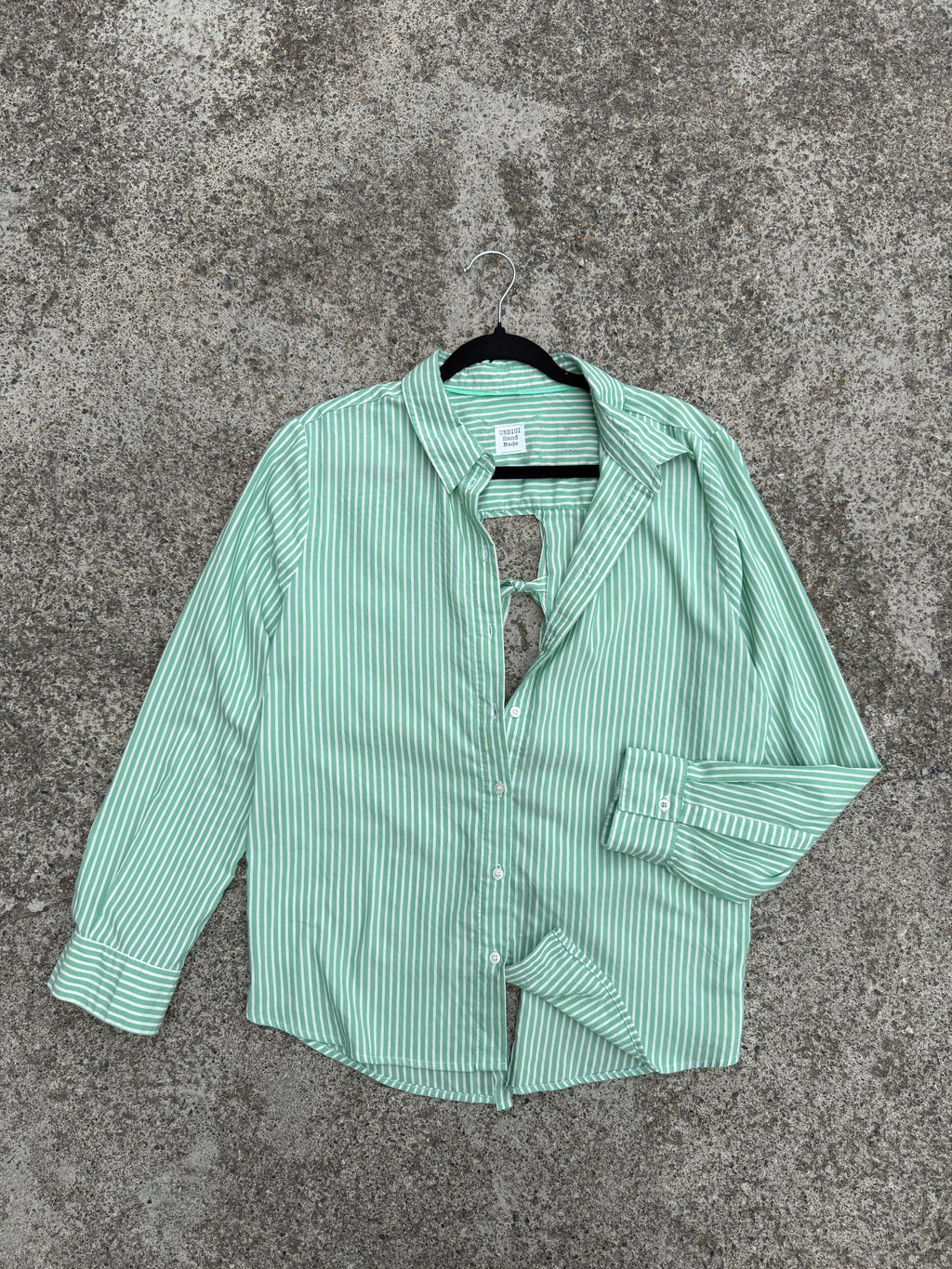 Camicia righe handmade ‘Mi annoiate’ tg.M