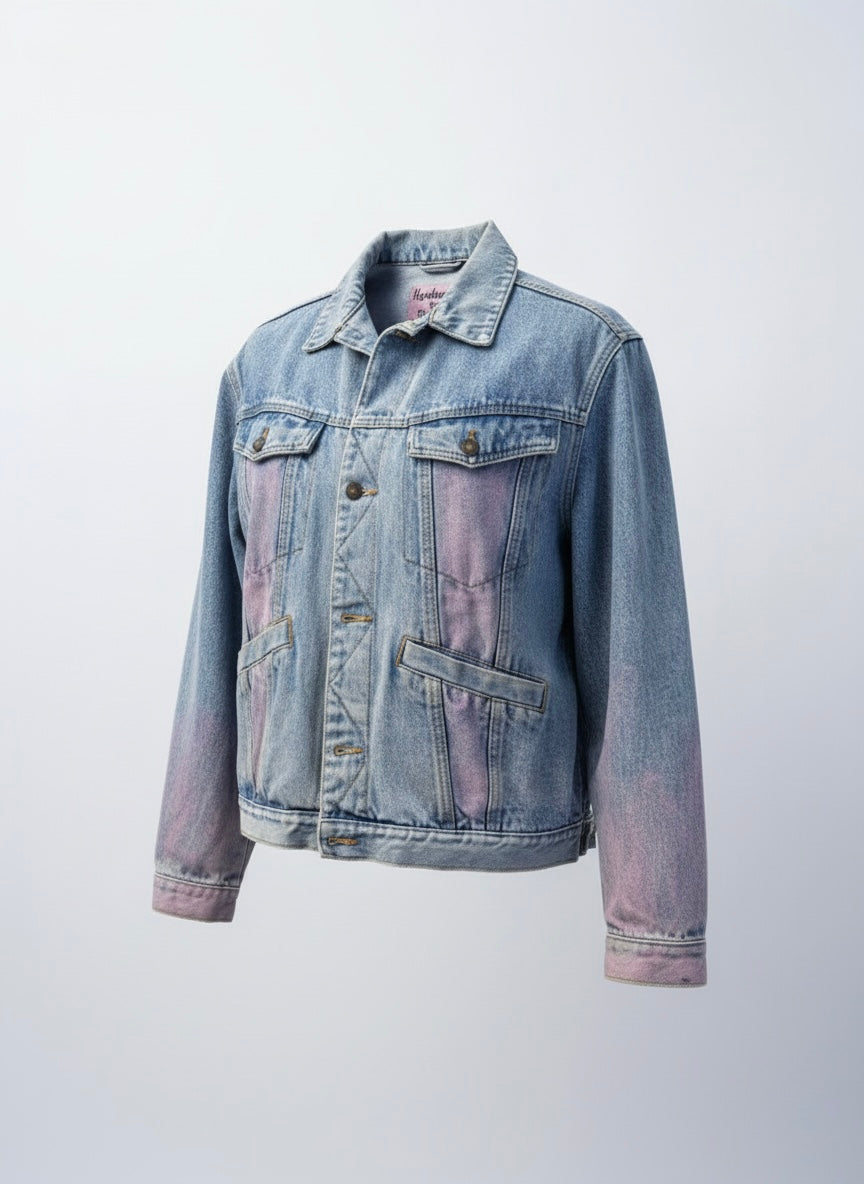Giacca denim ‘Better late than ugly’ handmade