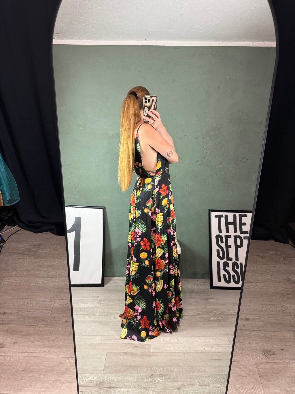 Abito lungo fantasia frutta tg.M