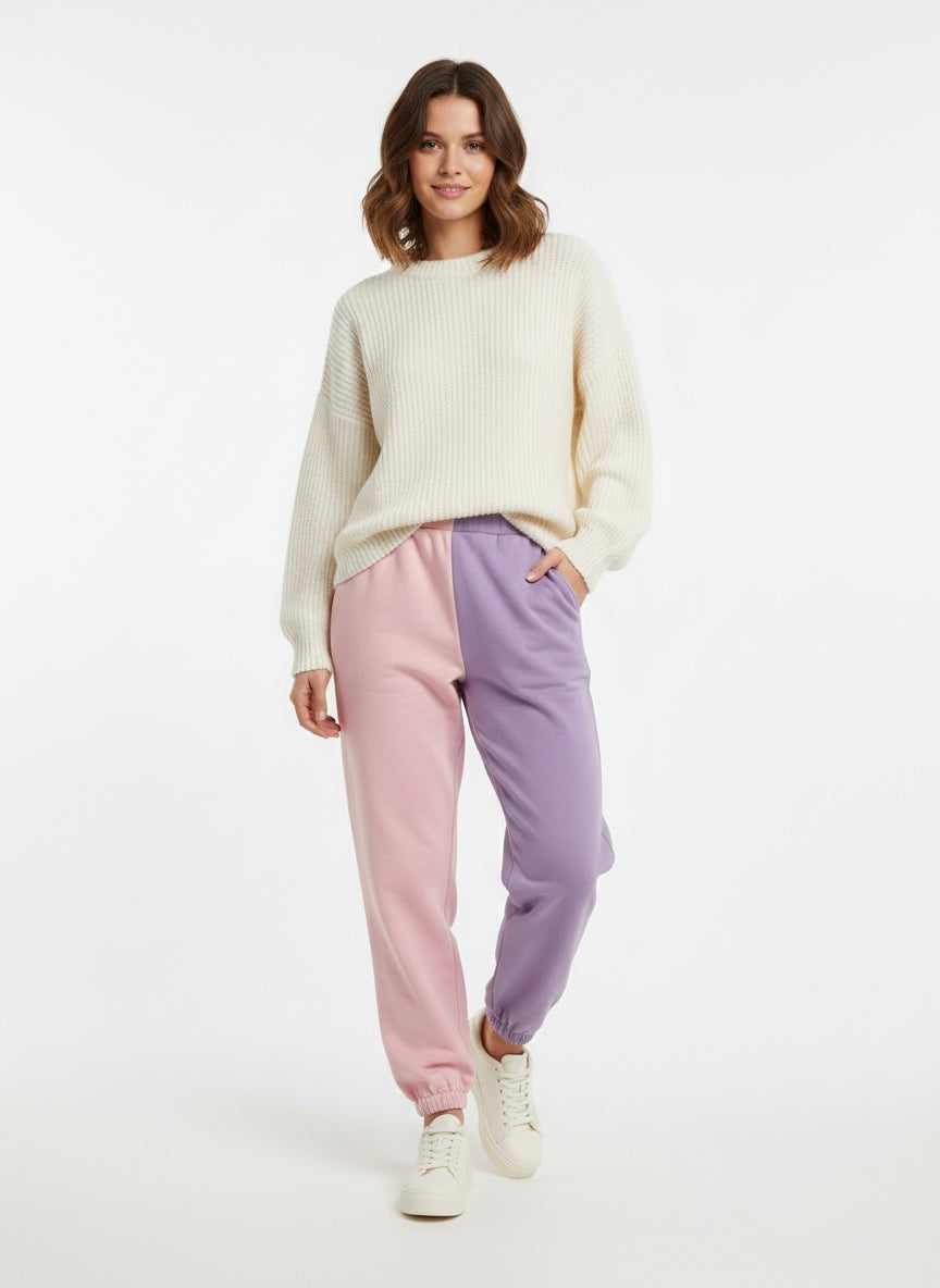 Pantalone tuta bicolore