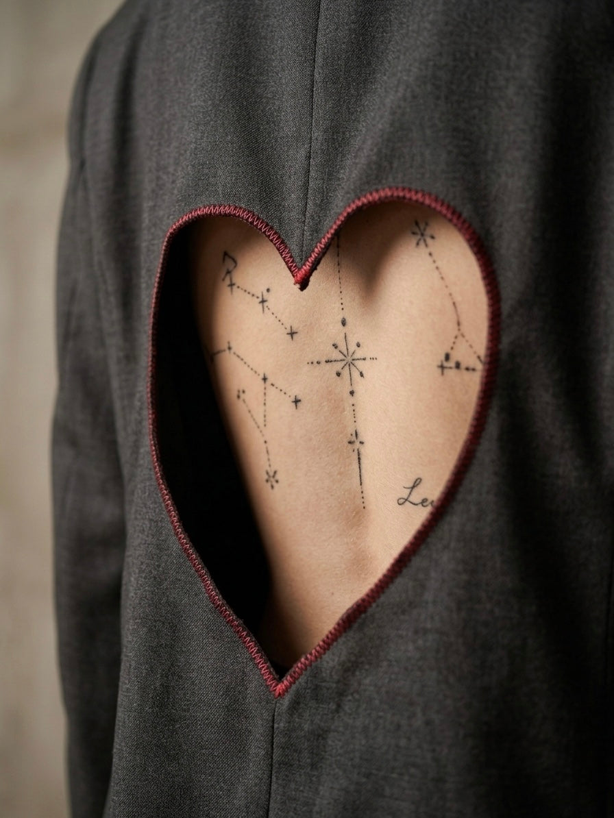 Blazer vintage doppiopetto ‘ghost heart’ reworked
