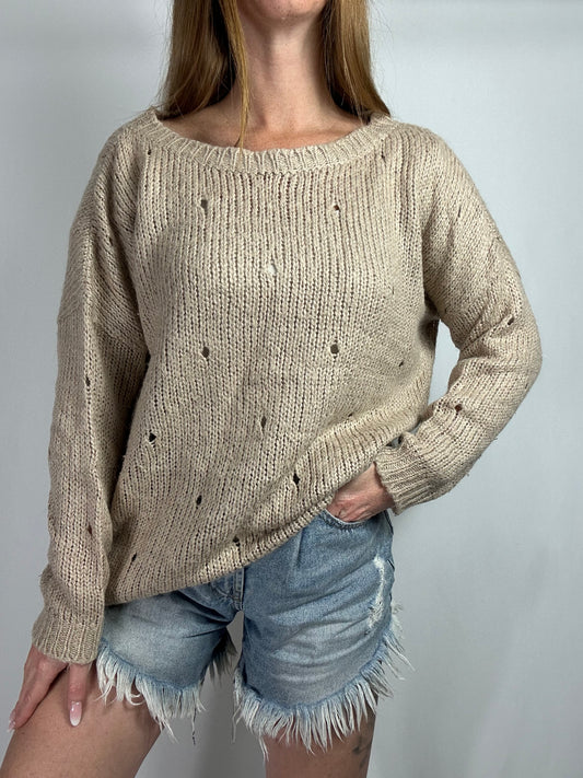 Pull girocollo traforato Dixie