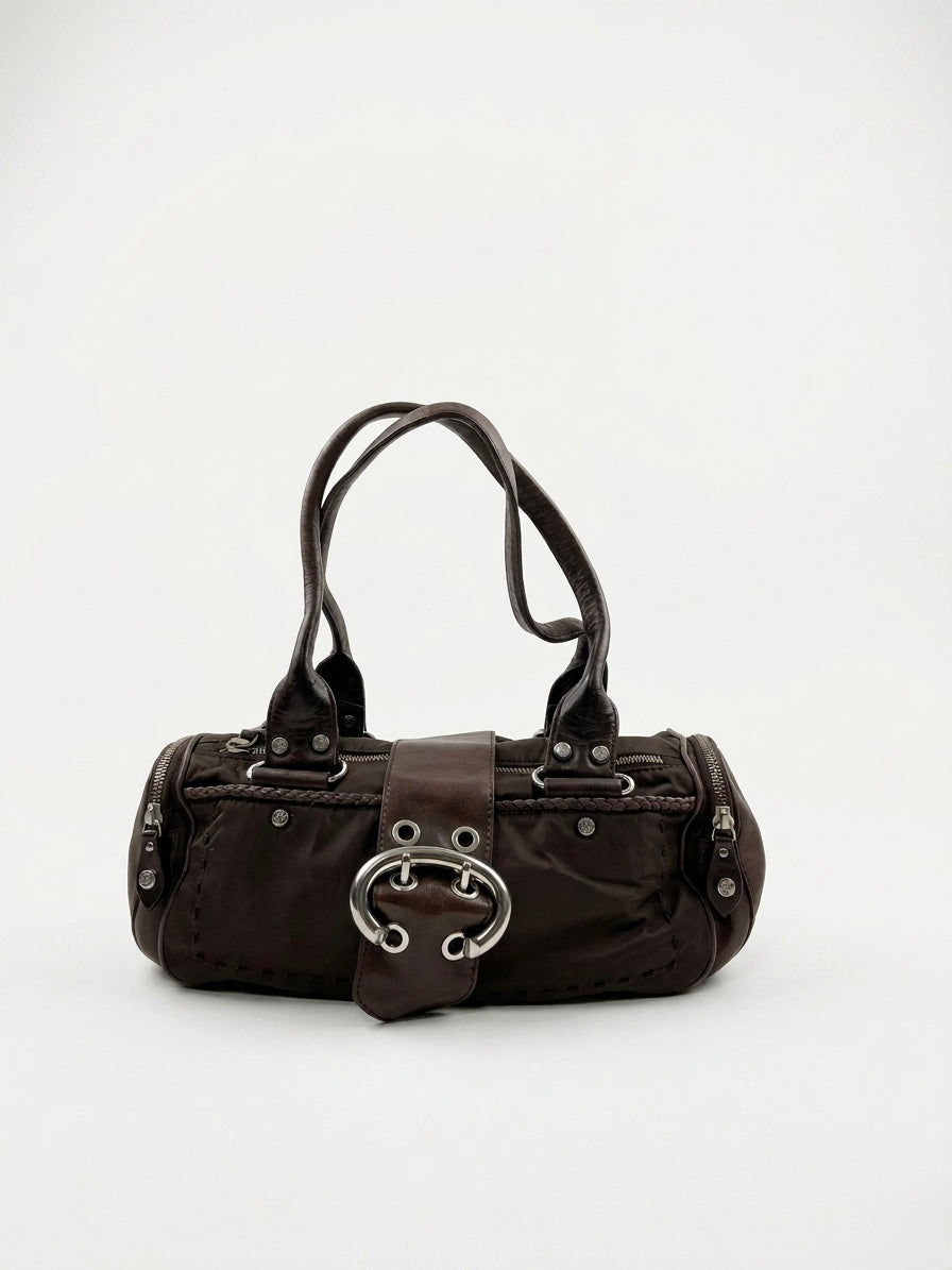 Baguette nylon e pelle y2k Francesco Biasia