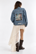 Giacca denim ‘Nascita di Venere’ Botticelli handmade