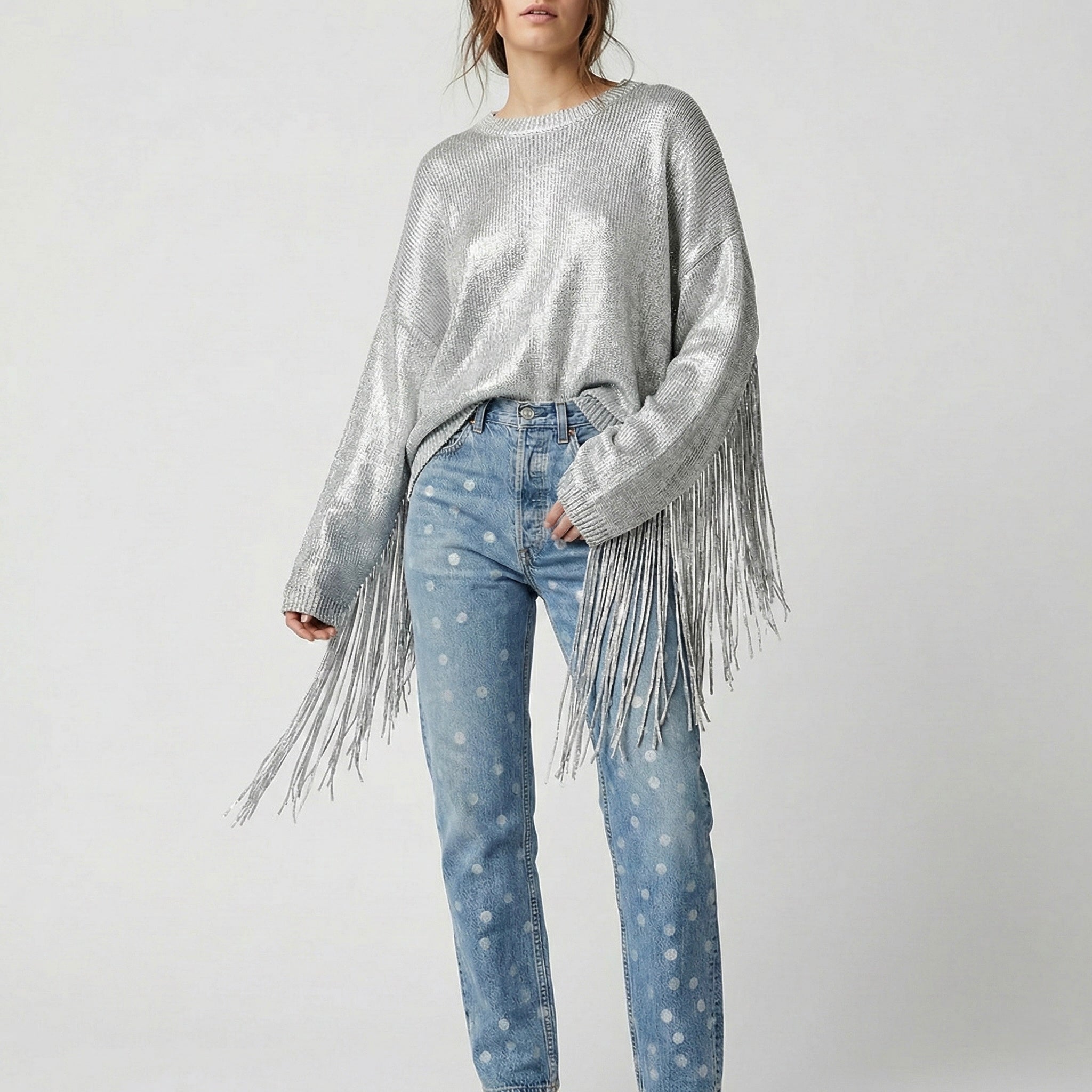 Jeans Levi’s 501 ‘Silver dots’ handmade- customized