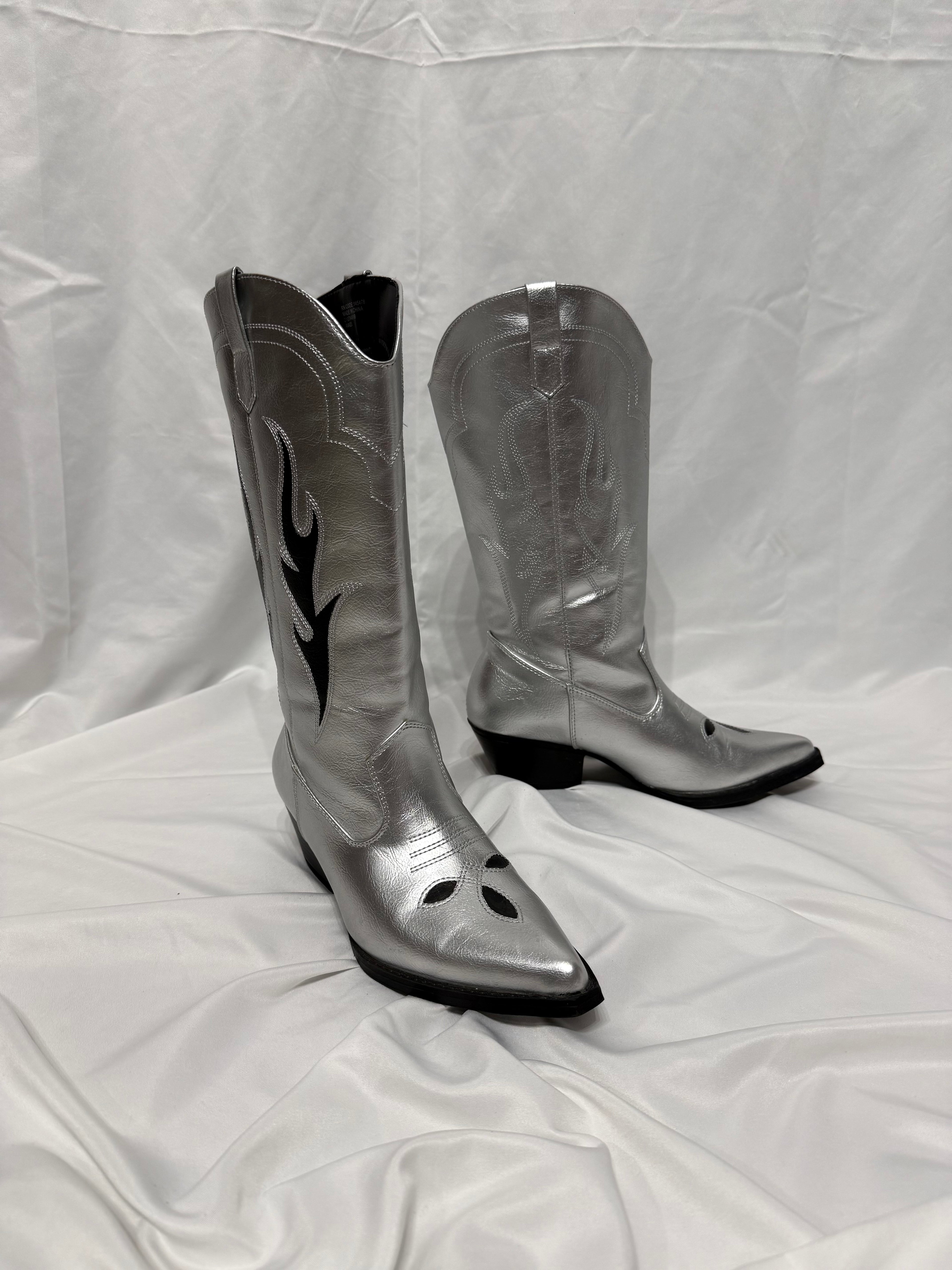 Texano argento ‘ Black flames ’ handmade