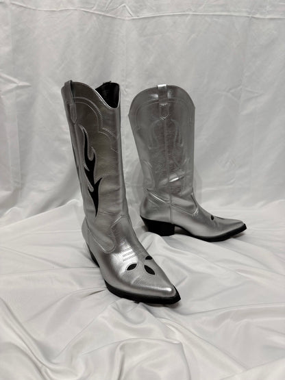 Texano argento ‘ Black flames ’ handmade