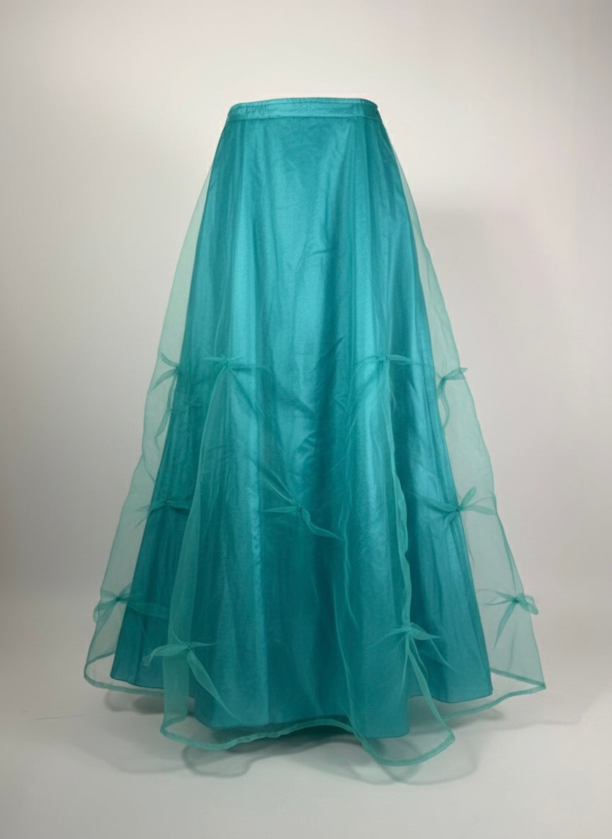 Maxigonna tulle turchese