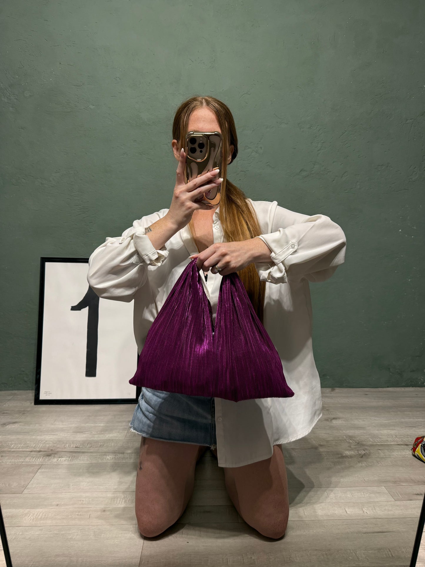 Borsa nodo ‘Purple plisse’