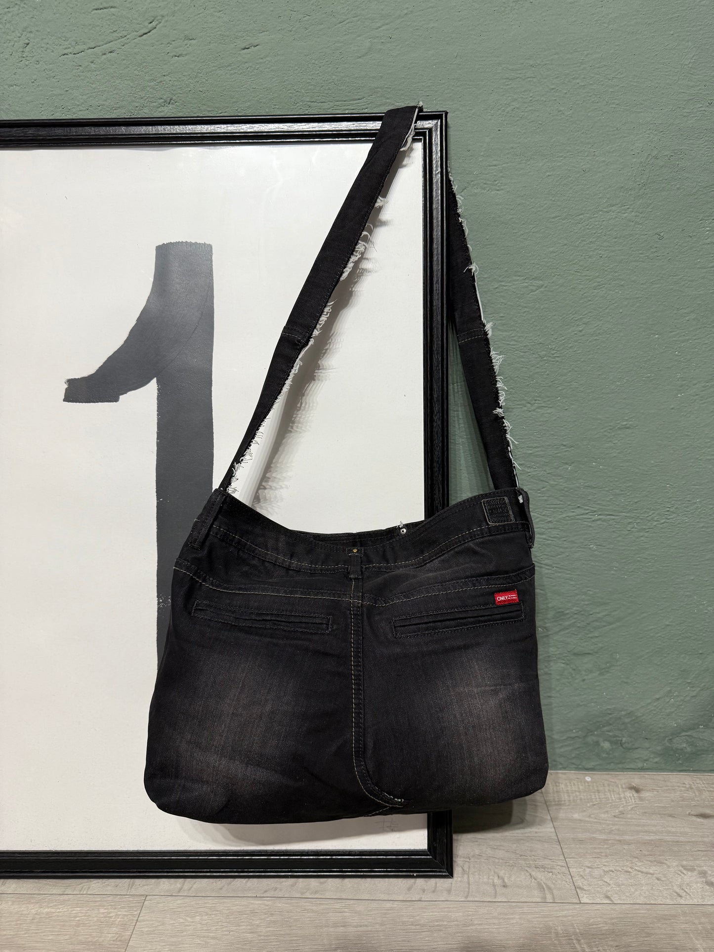 Borsa denim fiori handmade