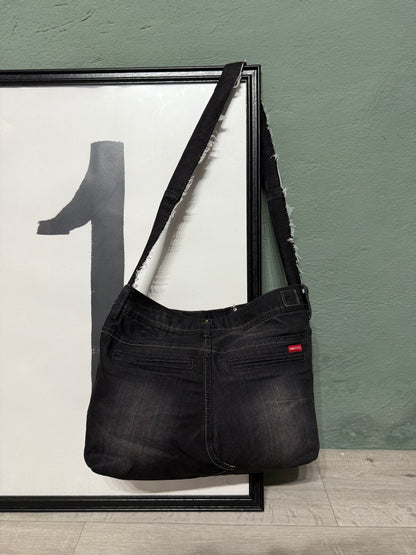 Borsa denim fiori handmade