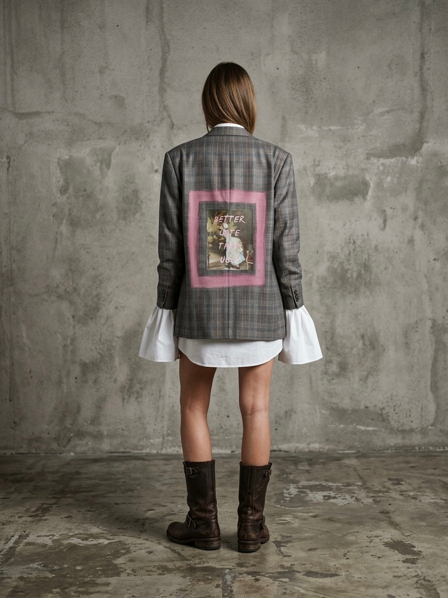 Blazer doppiopetto ‘Better late than ugly’