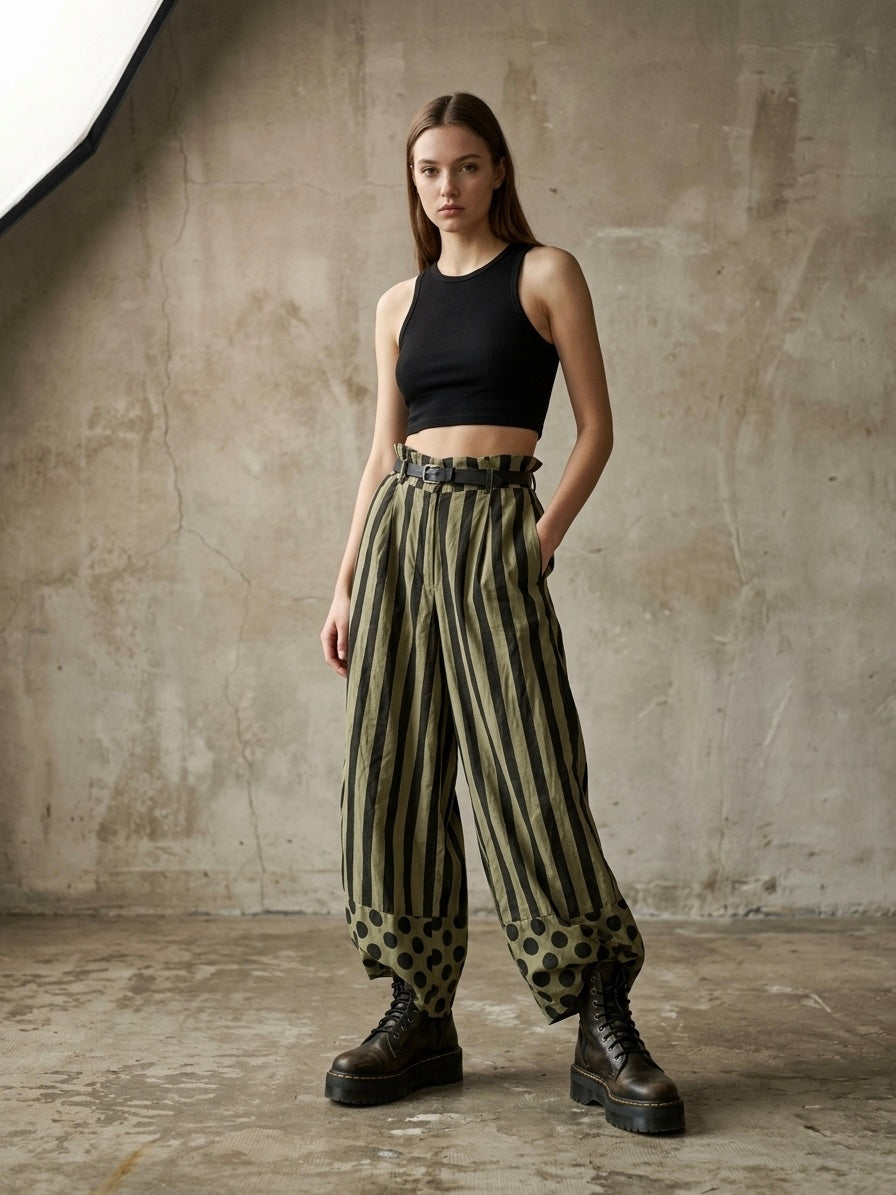 Pantalone righe pois Dixie