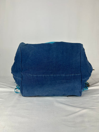 Borsa denim handmade frange