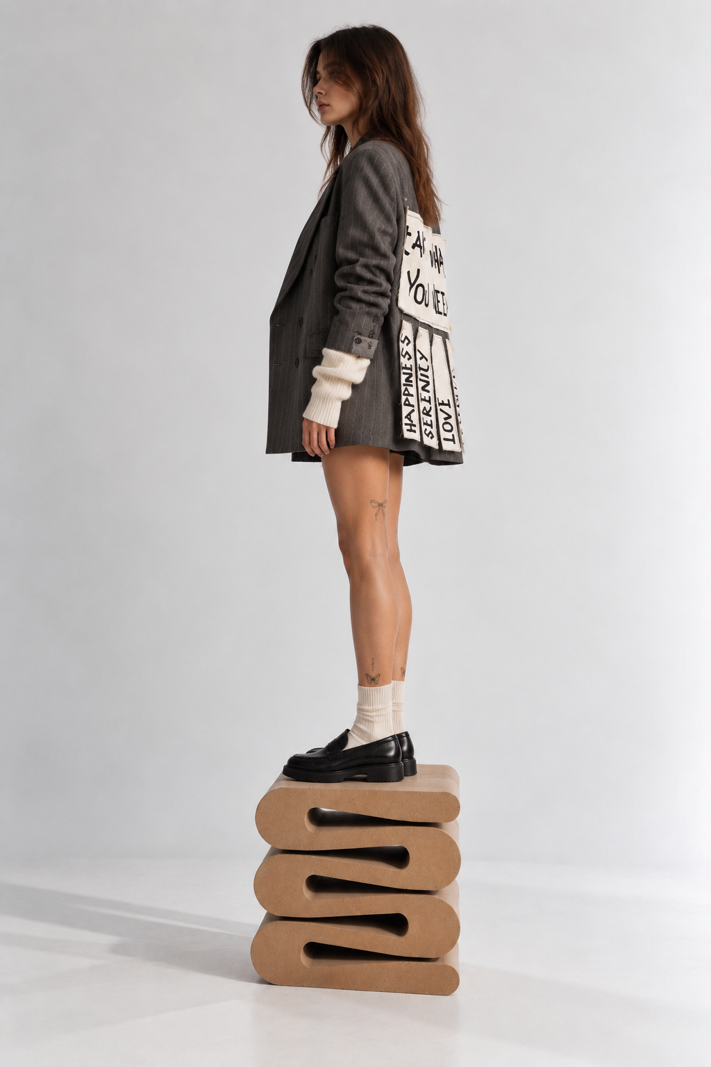 Blazer doppiopetto vintage ‘Take what you need’ 100% lana