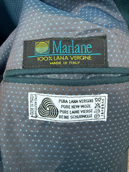 Blazer ottanio doppiopetto ‘Silver Cherries’ handmade