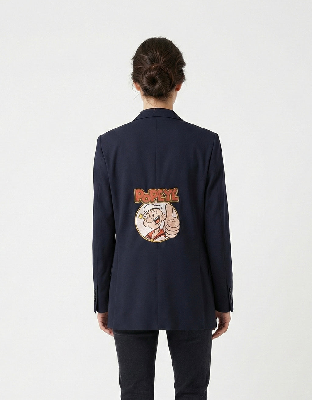 Blazer vintage doppiopetto ‘Popeye’ handmade blu navy
