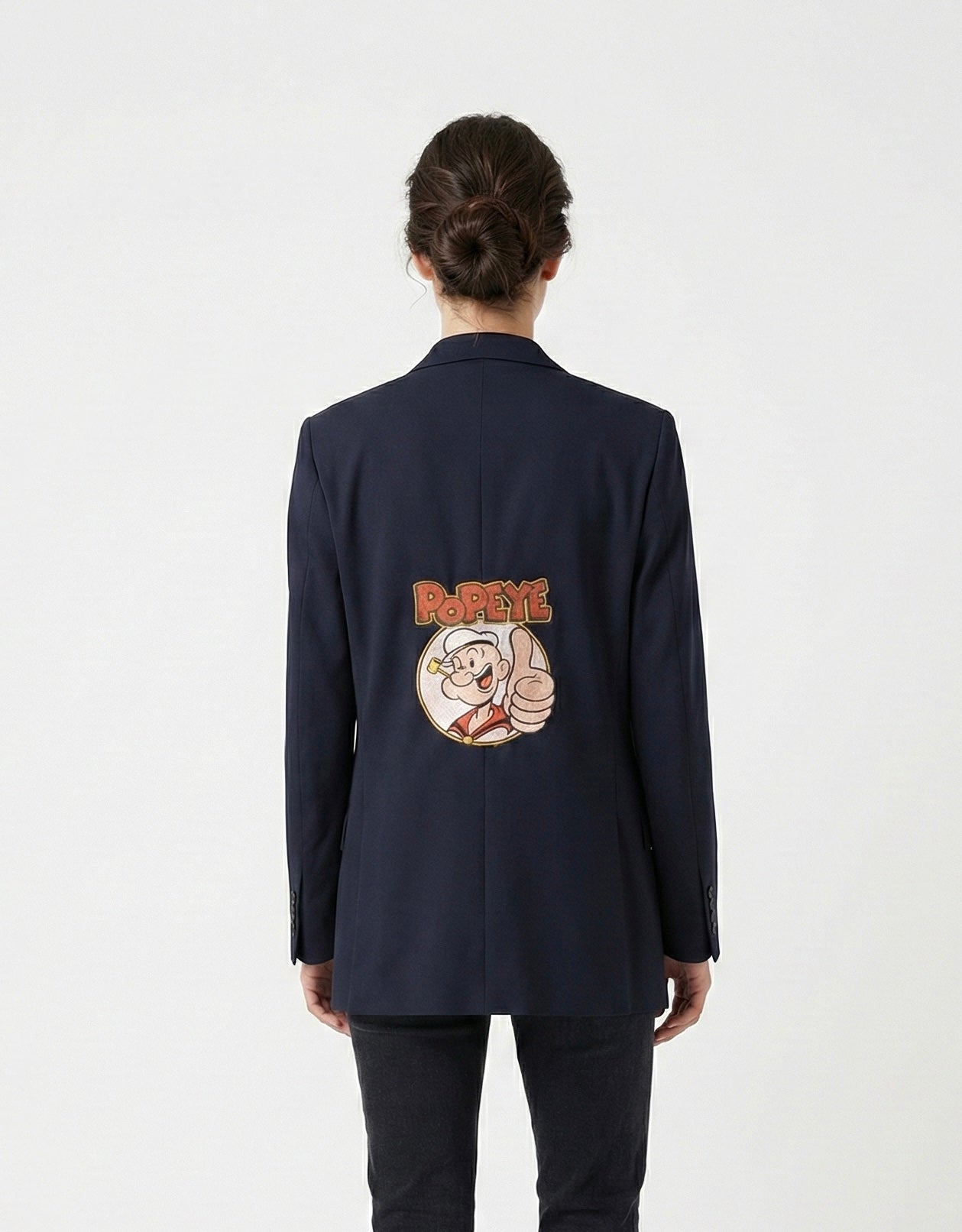 Blazer vintage doppiopetto ‘Popeye’ handmade blu navy