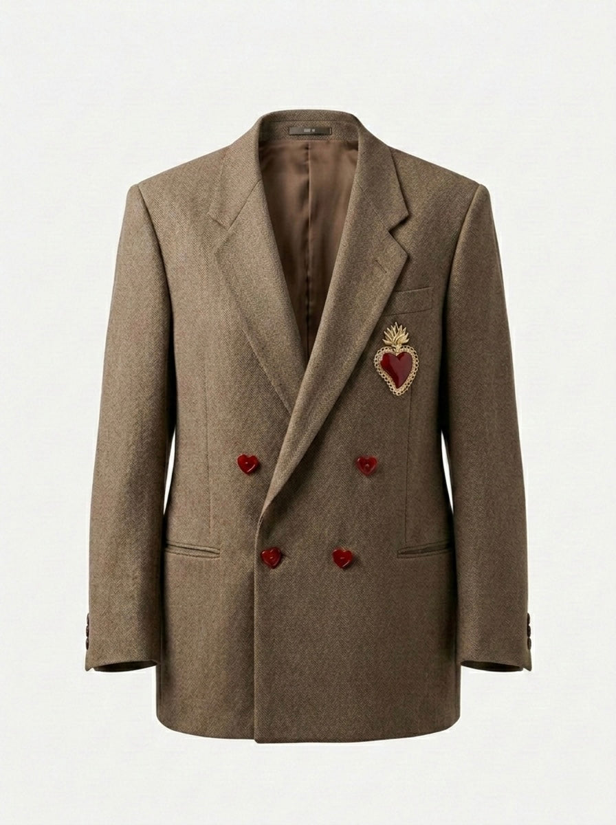 Blazer doppiopetto ‘Make money not love’ Sacré-Cœur