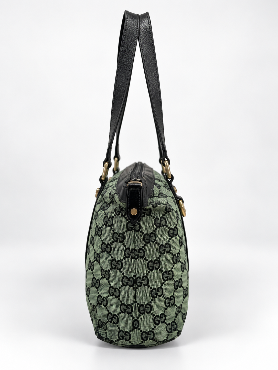 Gucci Tote GG Monogram Abbey Green Vintage Canvas e Pelle