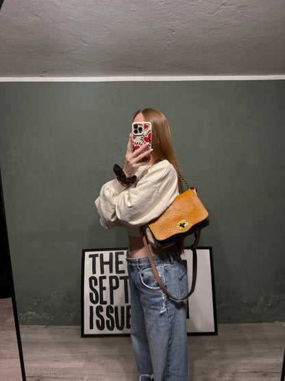 Postina multicolor in pelle handmade