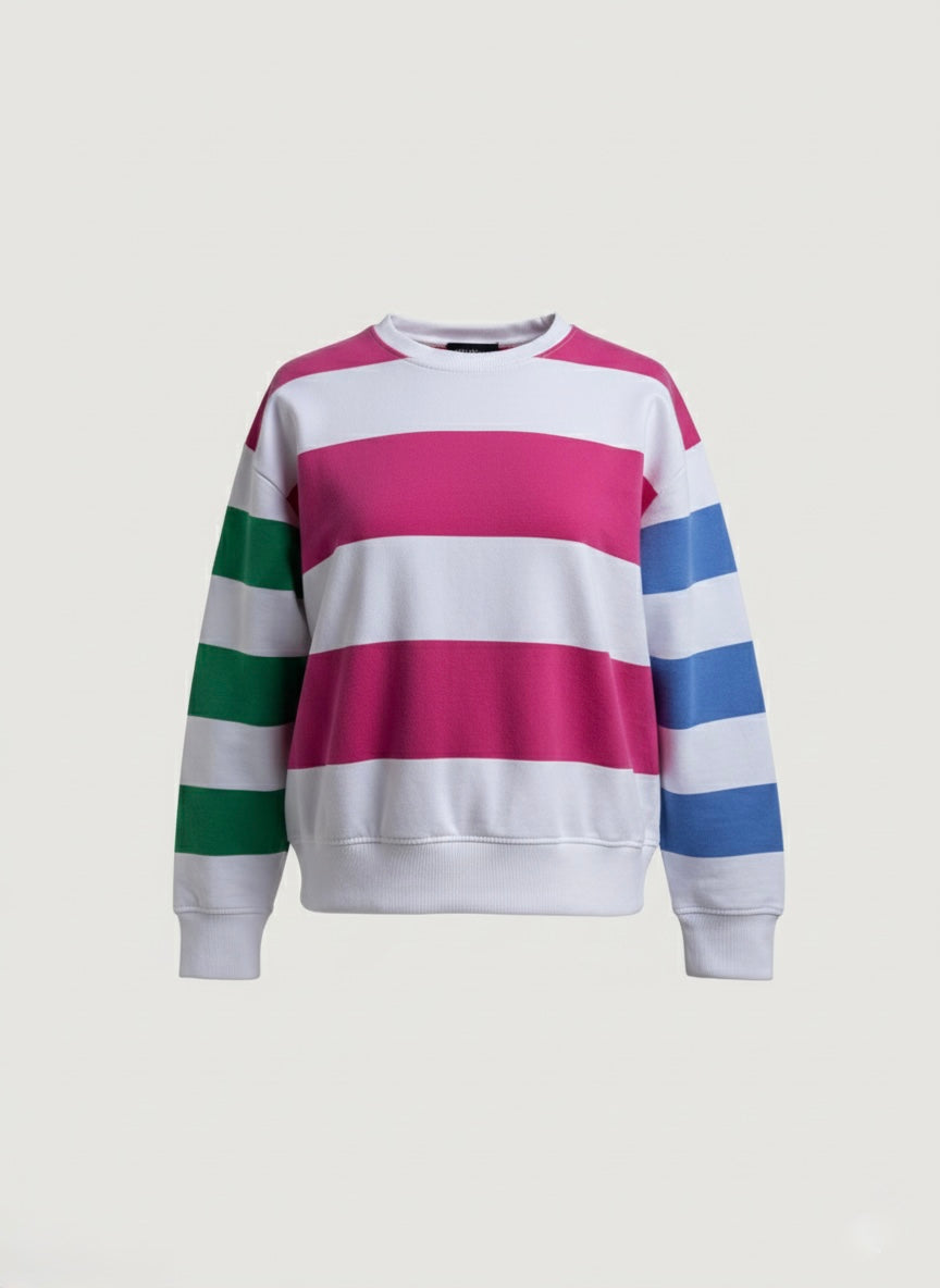 Felpa righe multicolor