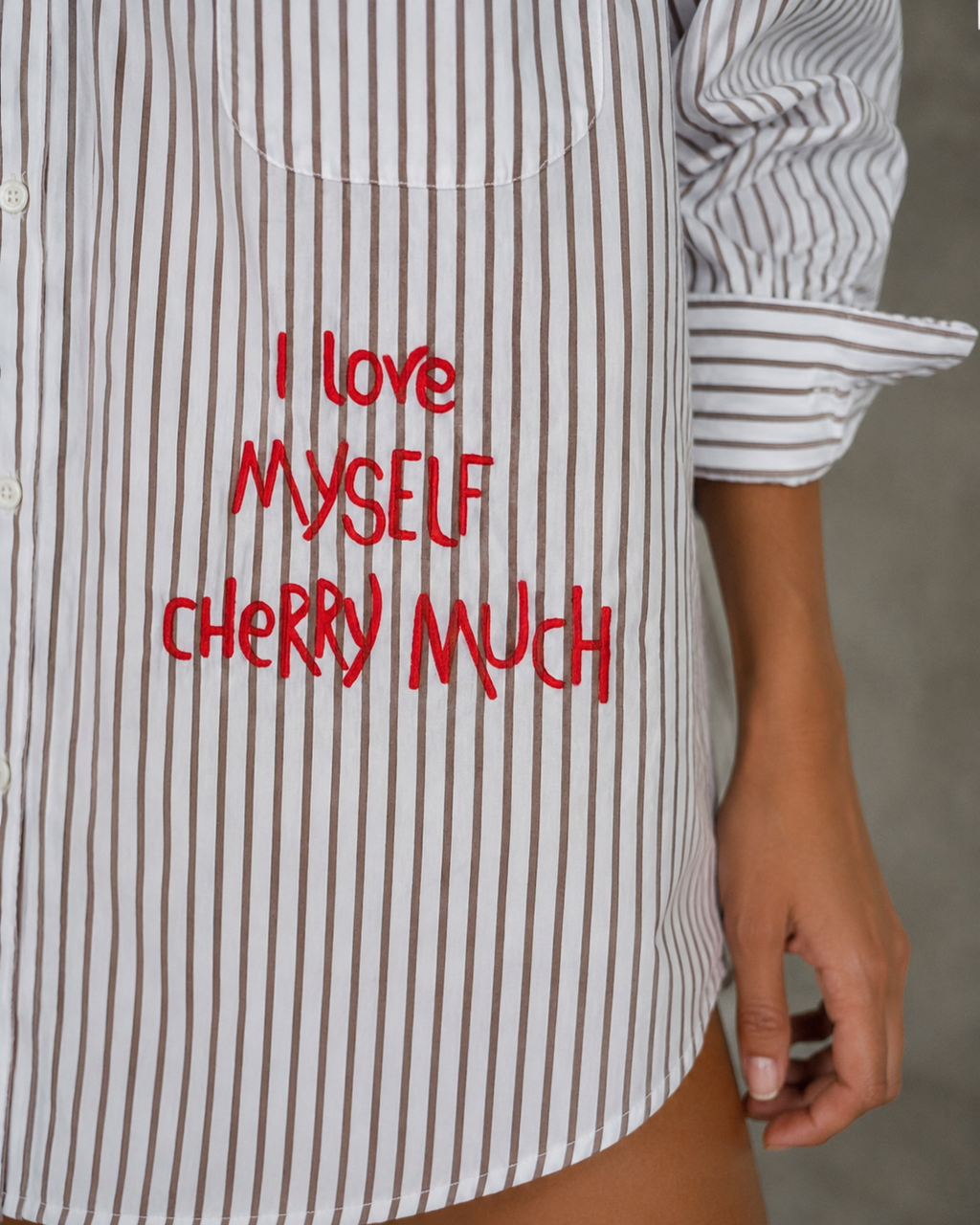 Camicia ‘i love myself cherry much’