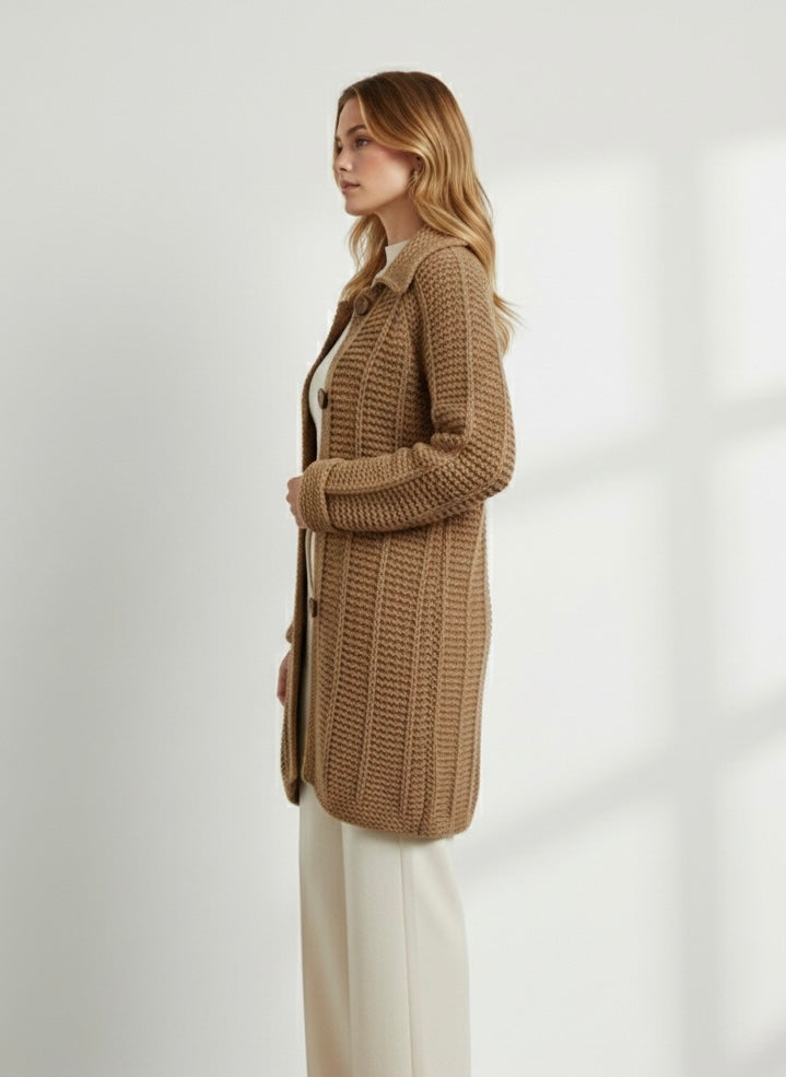 Cappotto - cardigan handmade tricot 100% lana