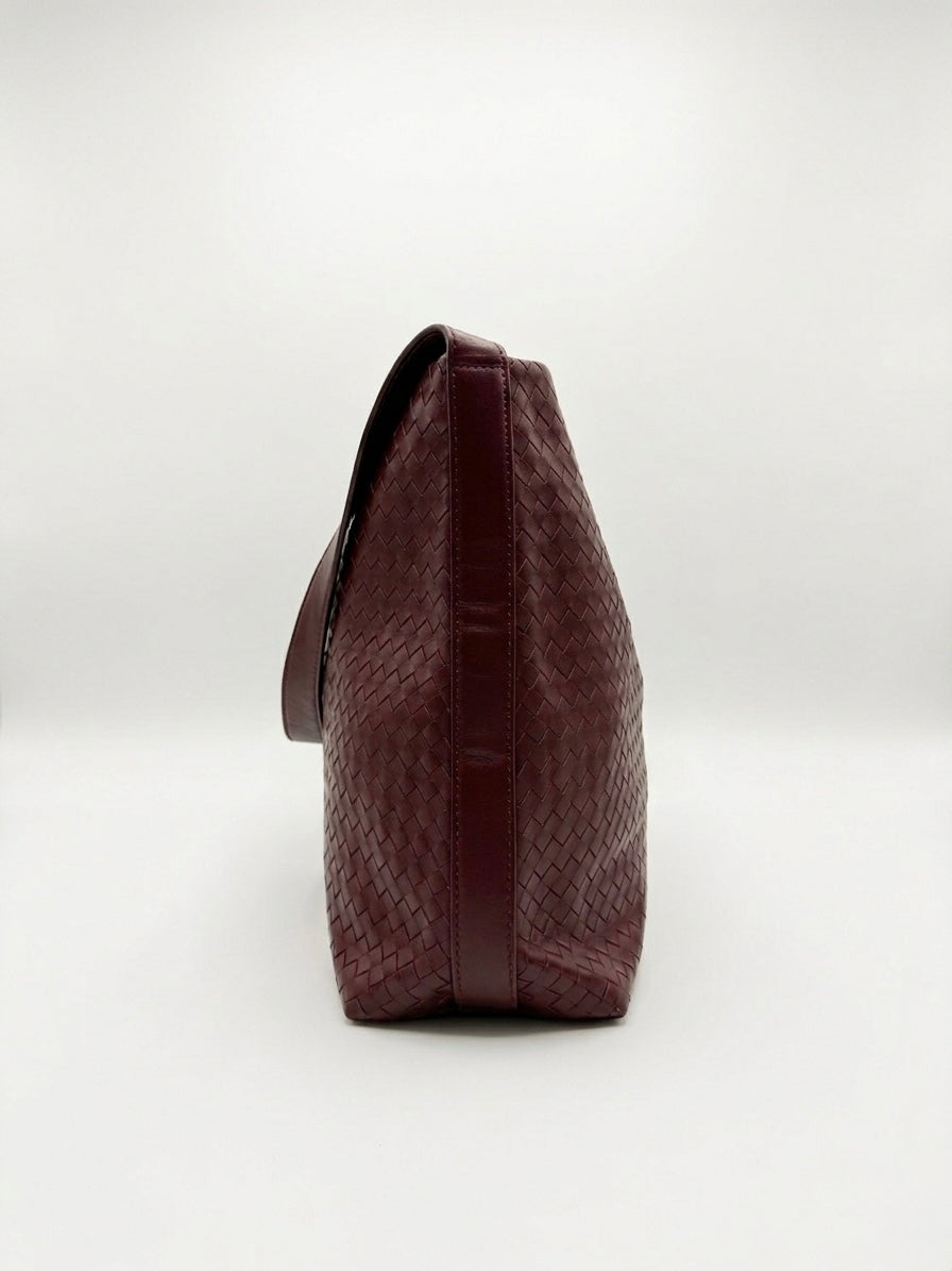 Borsa intrecciata Borgogna
