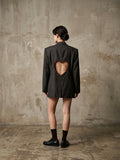 Blazer vintage doppiopetto ‘ghost heart’ reworked