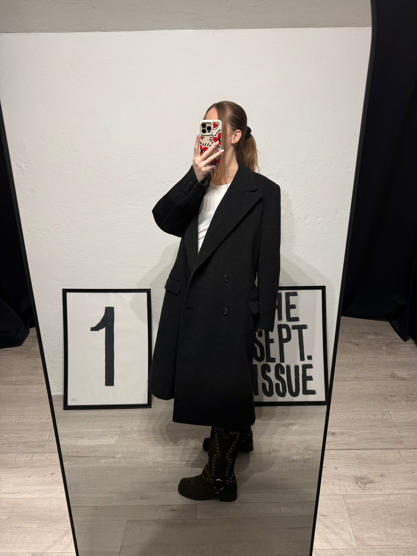 Cappotto sartoriale vintage doppiopetto nero