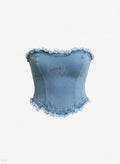 Top corsetto denim