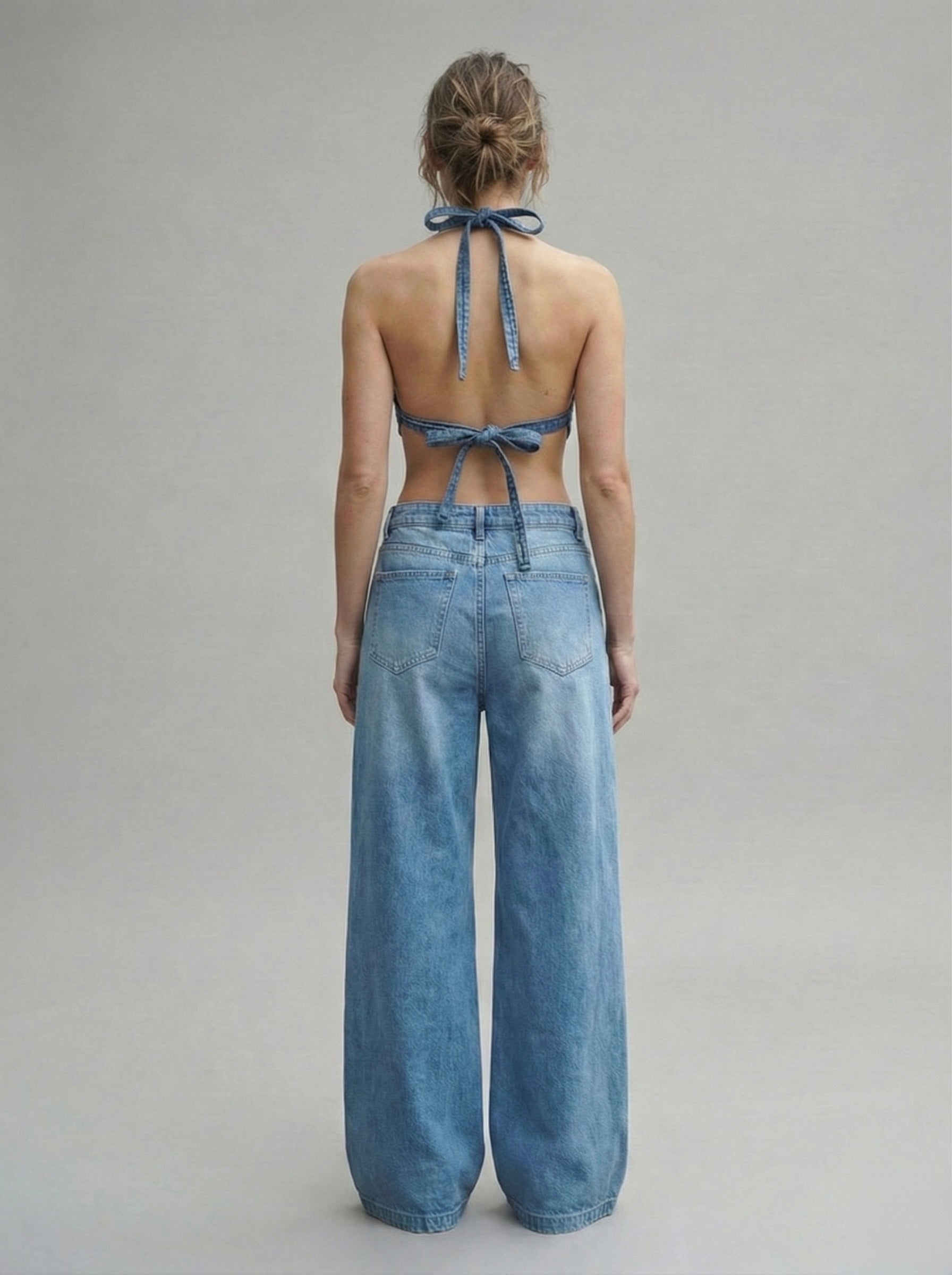 Heart denim top handmade