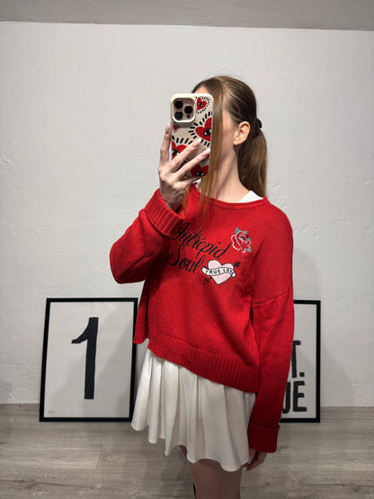 Maglioncino vintage tricot cotone patch