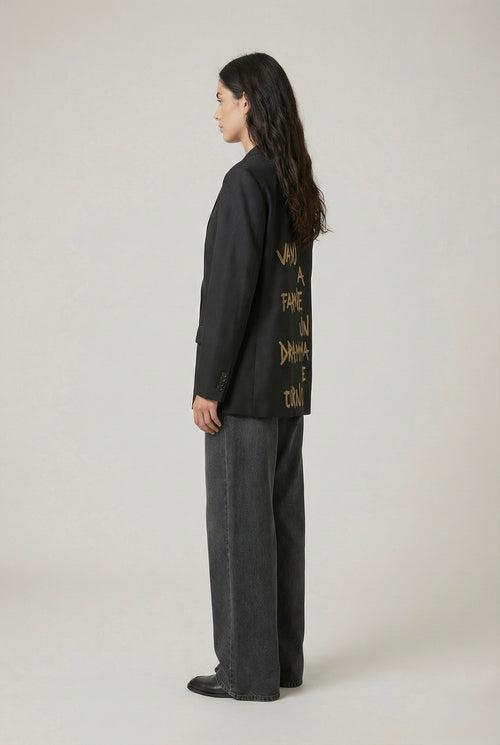 Blazer scritta oro ‘Dramma’ handmade