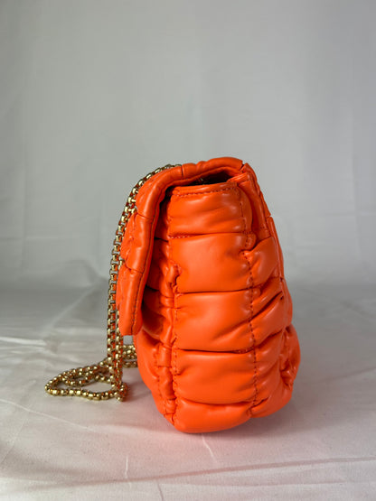 Orange pouf bag