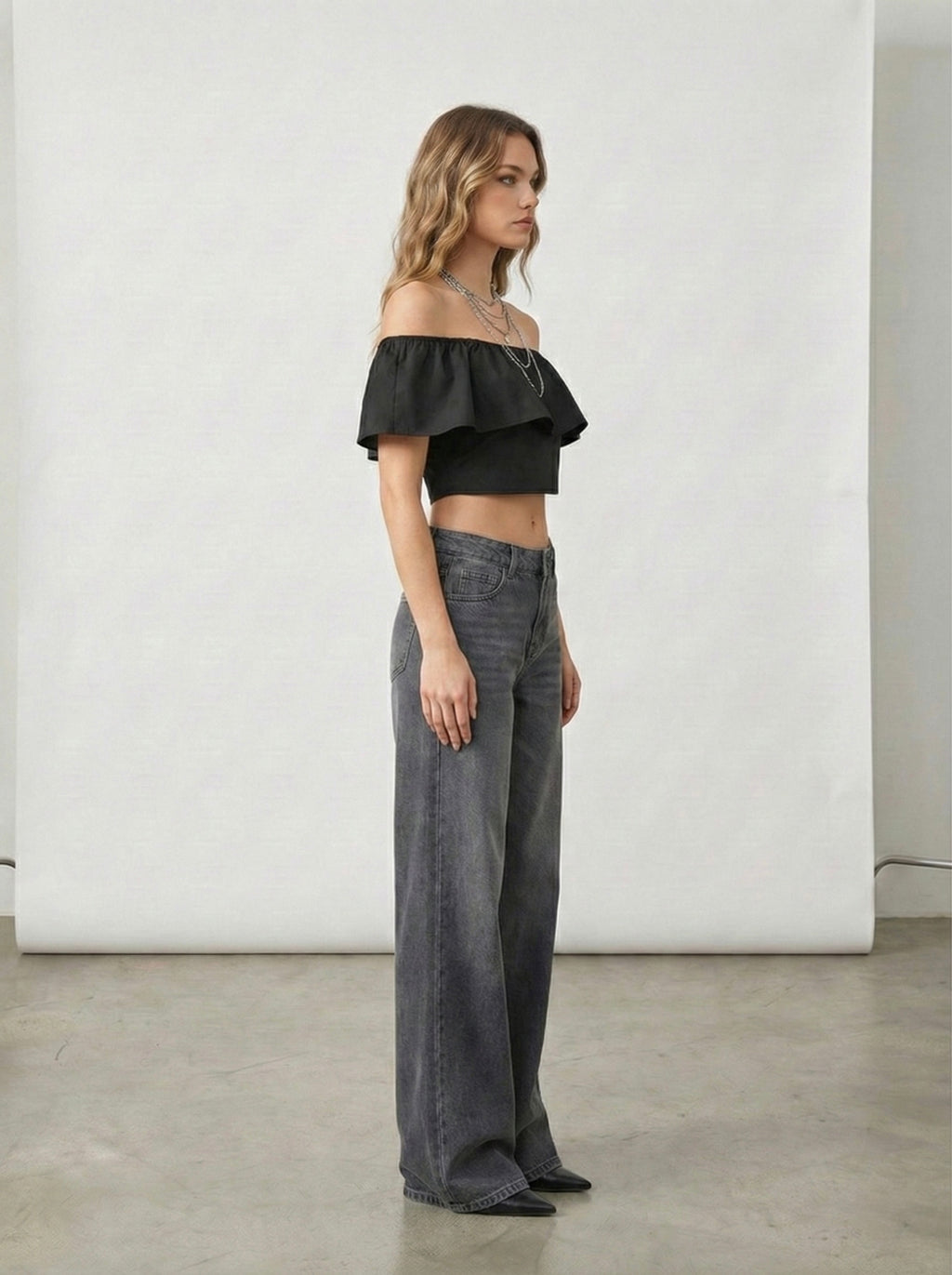 Top cropped volant Zara