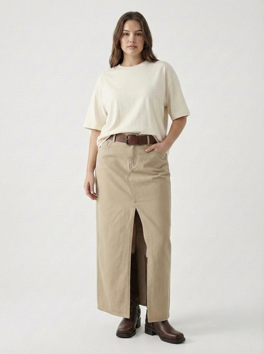 Longuette denim spacco