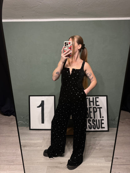 Tuta velluto stampa argento