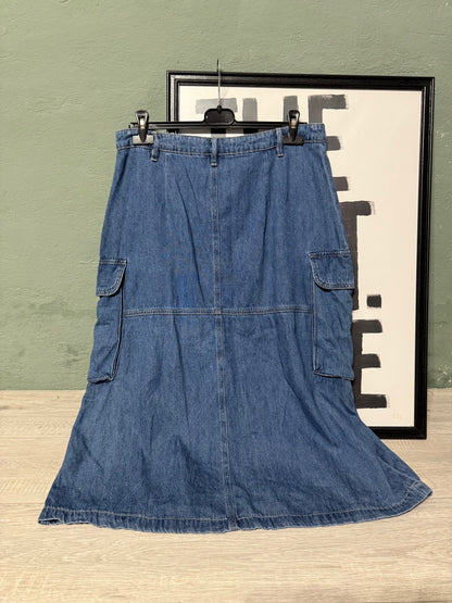 Maxi gonna denim cargo