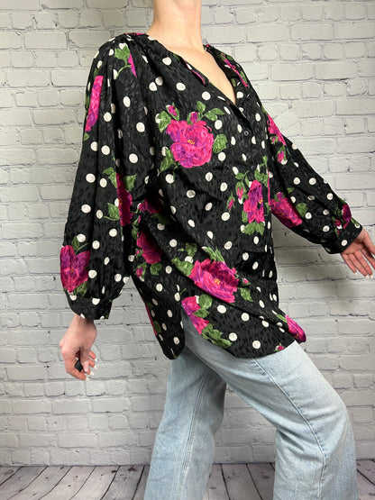 Camicia fantasia pois fiorata L