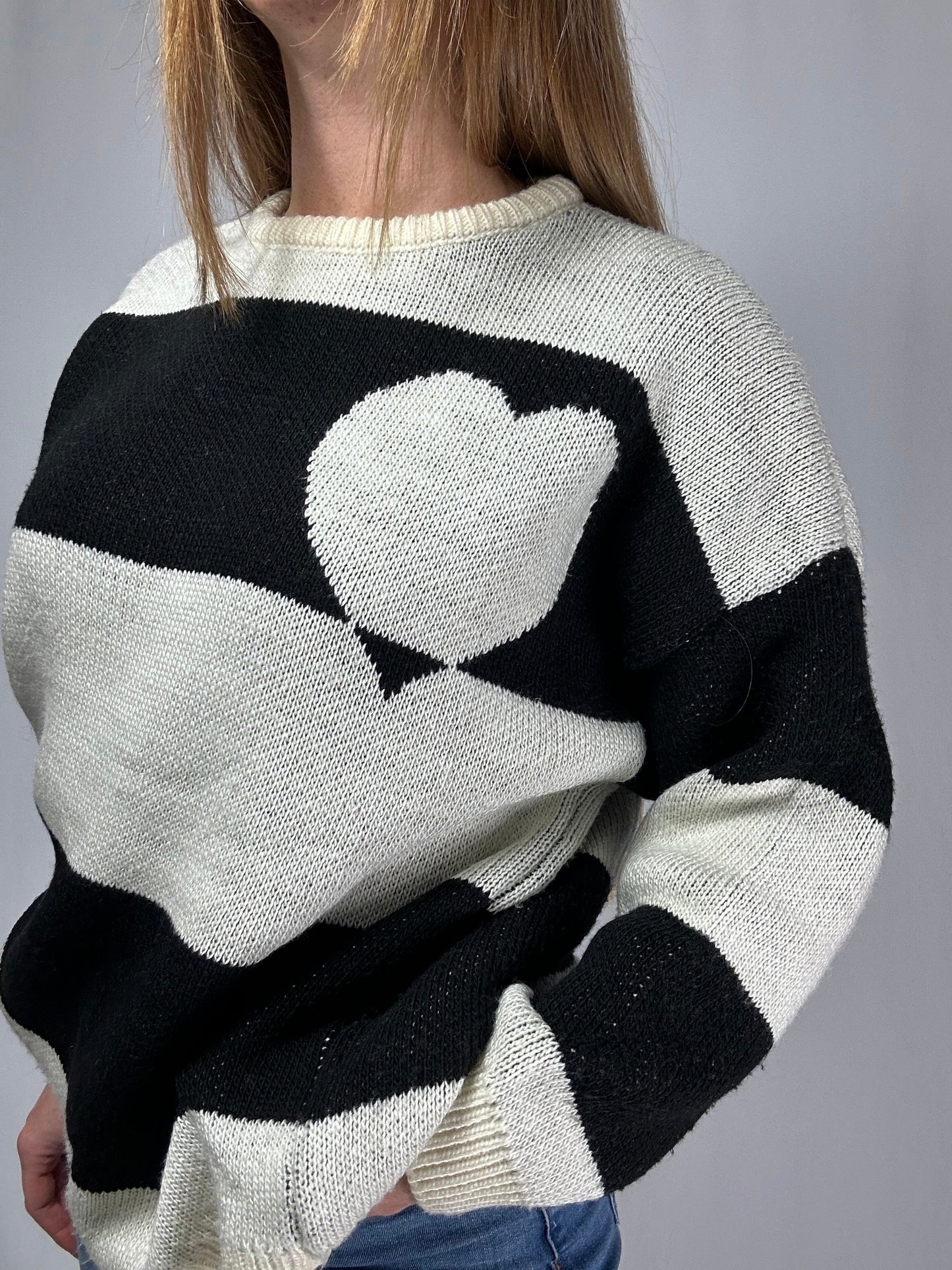 Pull girocollo righe cuore The Lulù