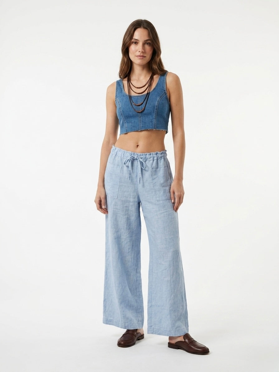 Pantalone palazzo 100% lino