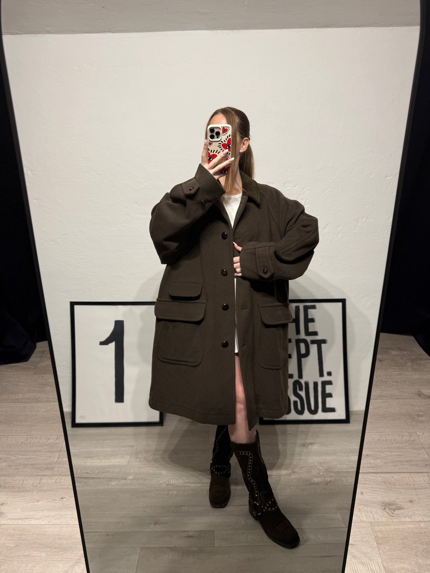 Cappotto monopetto Brooksfield cachi