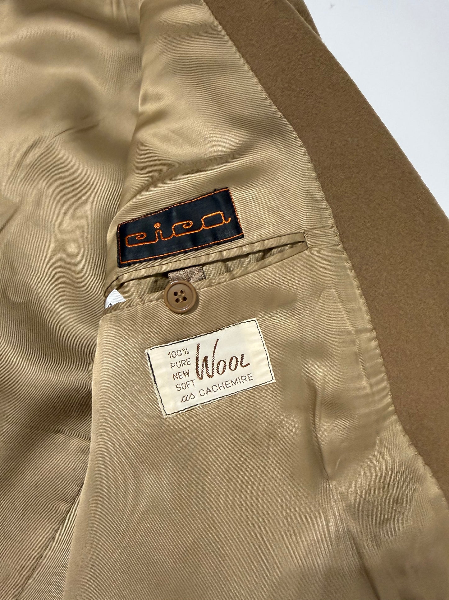 Cappotto cammello vintage doppiopetto 100% lana
