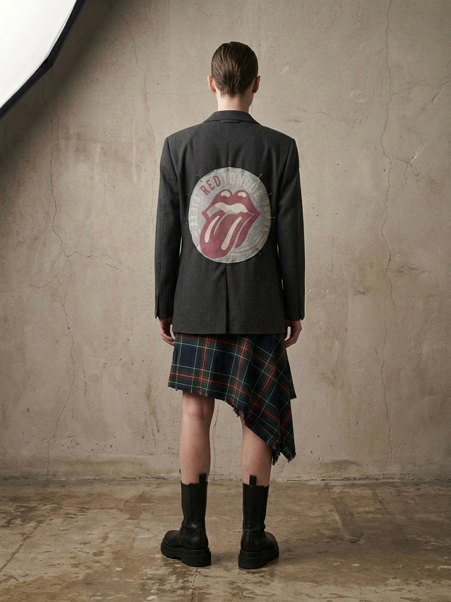 Blazer vintage Borgogna fringes ‘Rolling stones’